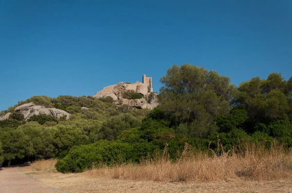 Olbia Paisaje Antigua Torre Medieval Del Castillo Pedres Cerdeña Italia — Foto de Stock