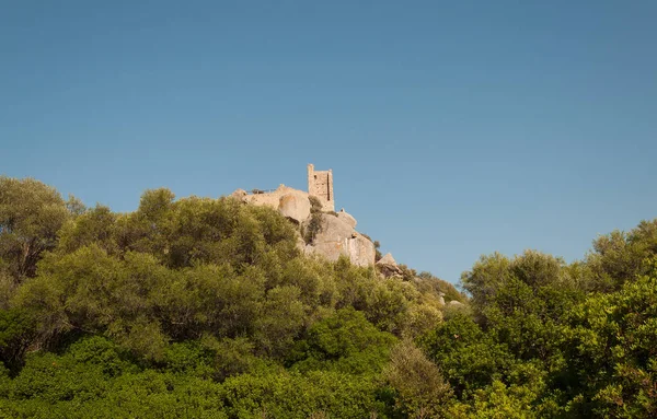 Olbia Paisaje Antigua Torre Medieval Del Castillo Pedres Cerdeña Italia — Foto de Stock