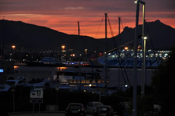 Sardinia Olbia Sunset Összefoglaló 2020 — Stock Fotó