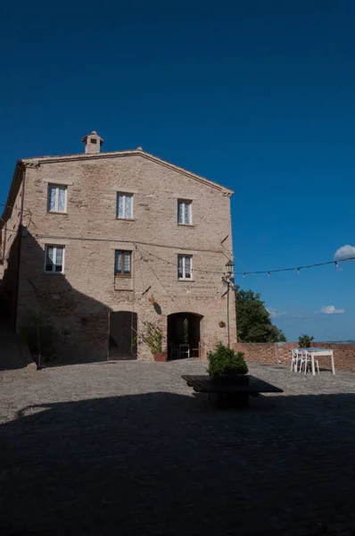 Borgo Medievale Loretello Parte Del Comune Arcevia Provincia Ancona Nelle — Foto Stock