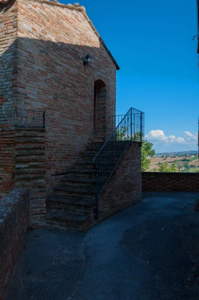 Village Médiéval Loretello Fait Partie Commune Arcevia Dans Province Ancône — Photo