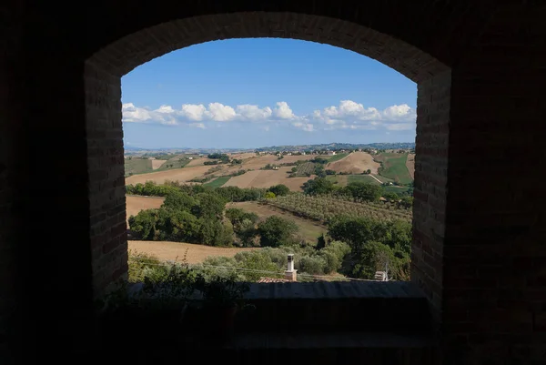 Vila Medieval Loretello Faz Parte Município Arcevia Província Ancona Região — Fotografia de Stock