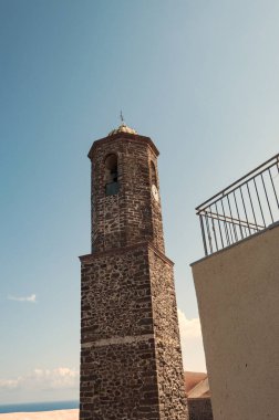 İtalya, Sardunya 'daki Castelsardo kasabasının güzel manzarası