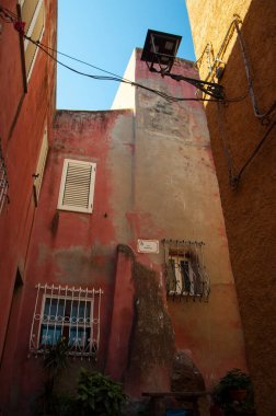 İtalya, Sardunya 'daki Castelsardo kasabasının güzel manzarası