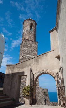 İtalya, Sardunya 'daki Castelsardo kasabasının güzel manzarası