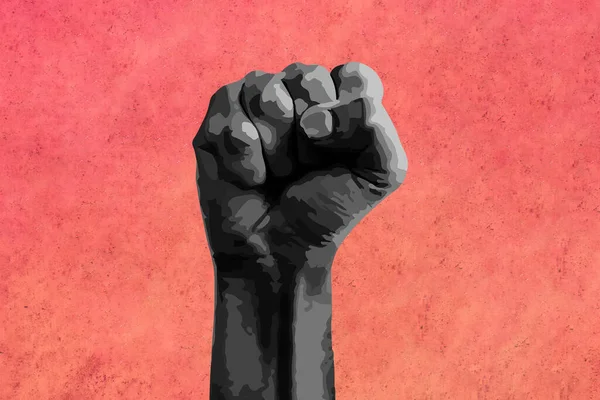 Black fist raised calling for freedom and equality.