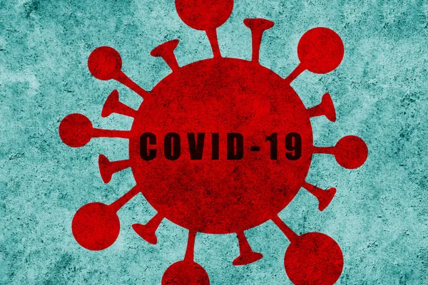 Kırmızı Coronavirus Covid Salgın Gribi Grip Covid Virüs Hücresinin Tasarımı — Stok fotoğraf