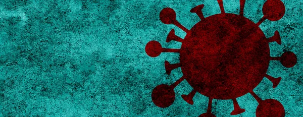 Coronavirus Covid Ausbruch Grippe Hintergrund Dunkles Panoramadesign Der Grippe Covid — Stockfoto