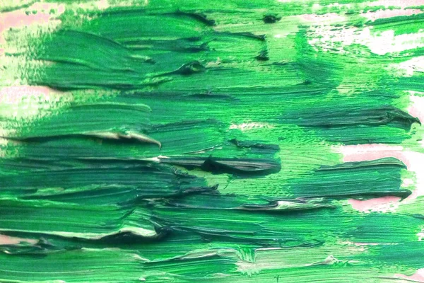 Frottis Peinture Huile Fond Vert — Photo