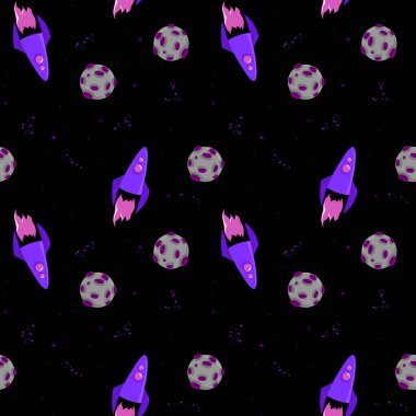 Uzay roketi. Desen Tasarım giysi, kumaş, kırtasiye, ho