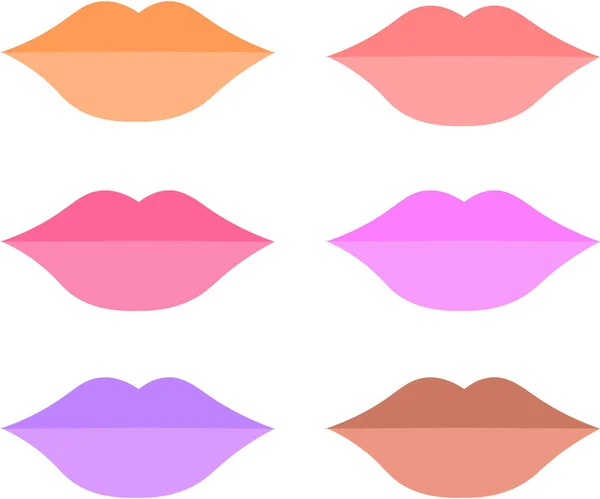 Vector lips. Shades of lipstick. Beauty industry, cosmetology, m — Stock Vector