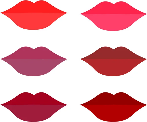 Vector lips. Shades of lipstick. Beauty industry, cosmetology, m — Stock Vector