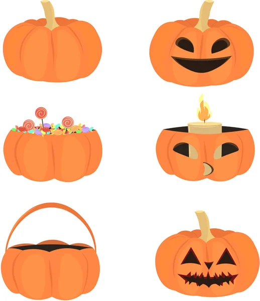 Conjunto de calabazas vectoriales para Halloween . — Archivo Imágenes Vectoriales