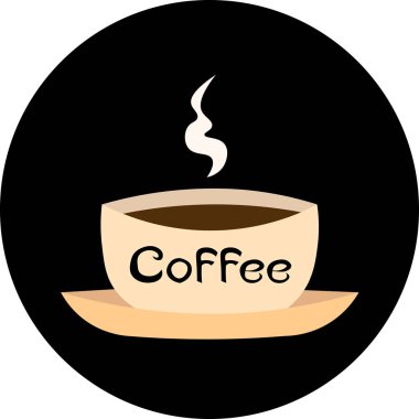 Bir fincan sıcak kahve. Logo, ikon, kahve evi için tasarım.