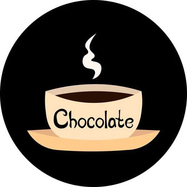 Una taza de chocolate caliente. Diseño para logotipo, icono, cafetería. —  Fotos de Stock