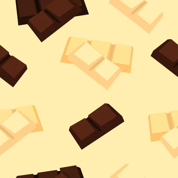 Wzór barów czekoladowych. Biała i ciemna czekolada. — Zdjęcie stockowe
