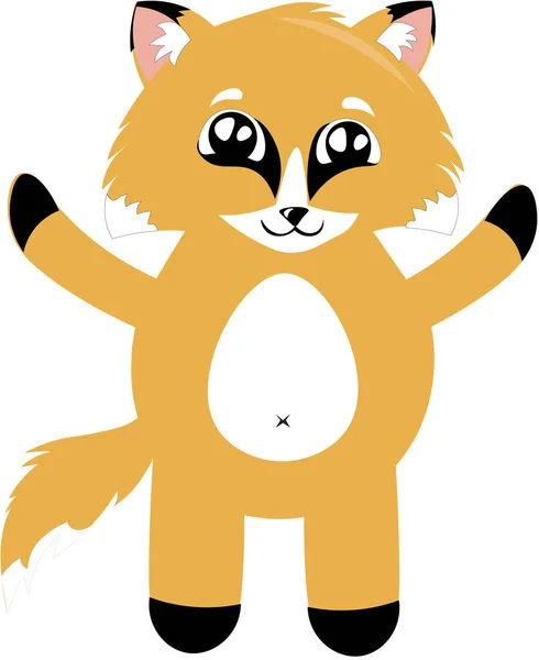 Mignon petit renard en style dessin animé. Illustration pour enfants . — Photo