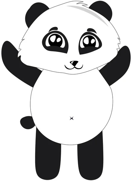 Cute panda in cartoon style. Children's illustration. — Stock Photo, Image