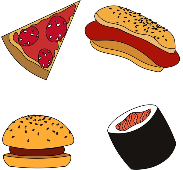 Seth fast food em estilo cartoon . — Vetor de Stock