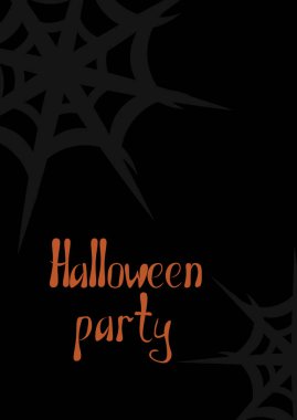 Kartpostal Cadılar Bayramı. Örümcek ağı. Davetiyeler, kartlar, duvar kağıtları, hediye sargıları için tasarım.