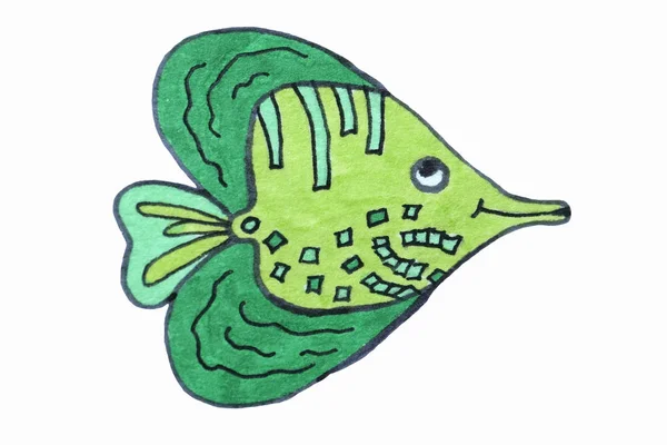 Meeresbewohner Fische Muster Illustration Zeichenmarker Als Element Für Den Hintergrund — Stockfoto