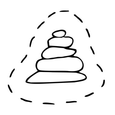 Spa simgelerinin taş vektör illüstrasyonu, masaj için taşlar