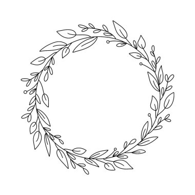 El ile çizilen Doodle çerçeveleri ve sınırları vektör kümesi. Handdrawn elemanları, çiçekler, dalları, süsler ve flourishes