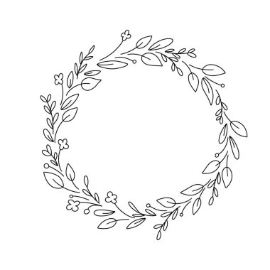 El ile çizilen Doodle çerçeveleri ve sınırları vektör kümesi. Handdrawn elemanları, çiçekler, dalları, süsler ve flourishes