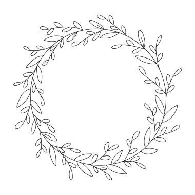 El ile çizilen Doodle çerçeveleri ve sınırları vektör kümesi. Handdrawn elemanları, çiçekler, dalları, süsler ve flourishes