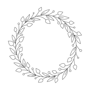 El ile çizilen Doodle çerçeveleri ve sınırları vektör kümesi. Handdrawn elemanları, çiçekler, dalları, süsler ve flourishes