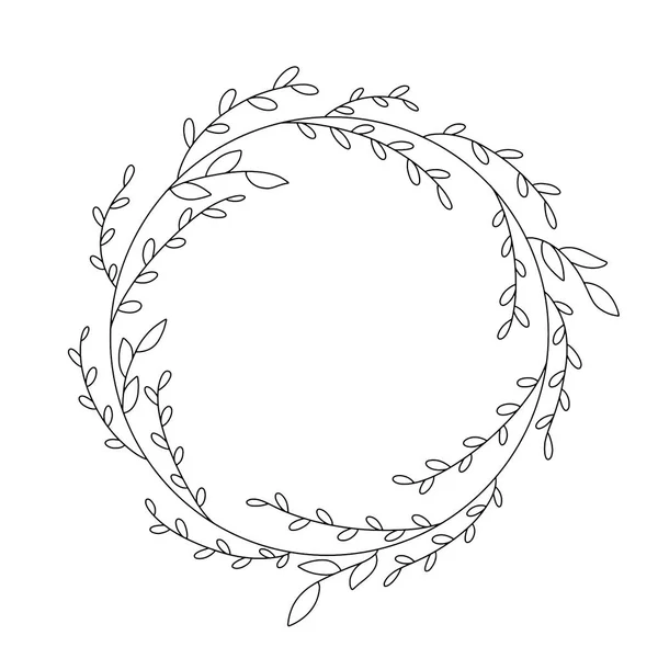 El ile çizilen Doodle çerçeveleri ve sınırları vektör kümesi. Handdrawn elemanları, çiçekler, dalları, süsler ve flourishes