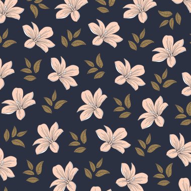 Vintage Zarif Çiçek Desen. Çiçek tasarımları ile zarif arka plan. Dijital Baskı ve Süblimasyon Tekniklerine İyi Geliyor. 