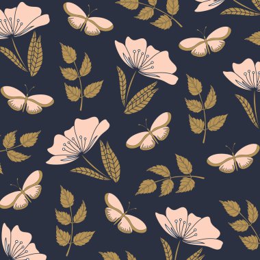 Vintage Zarif Çiçek Desen. Çiçek tasarımları ile zarif arka plan. Dijital Baskı ve Süblimasyon Tekniklerine İyi Geliyor. 