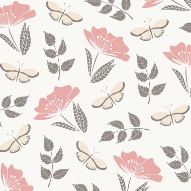 Vintage Zarif Çiçek Desen. Çiçek tasarımları ile zarif arka plan. Dijital Baskı ve Süblimasyon Tekniklerine İyi Geliyor. 