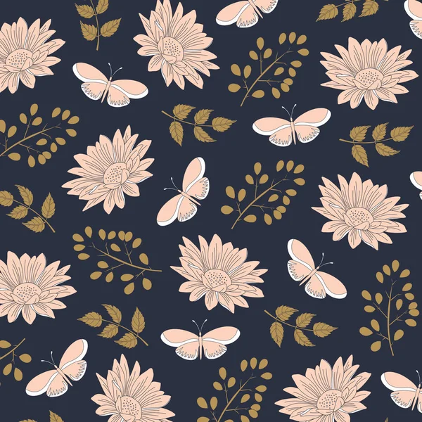 Vintage Zarif Çiçek Desen. Çiçek tasarımları ile zarif arka plan. Dijital Baskı ve Süblimasyon Tekniklerine İyi Geliyor. 