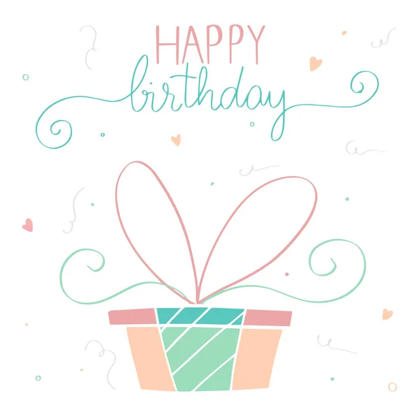 Happy Birthday Ręcznie Wyciągnąć Projekt Karty Urodziny Doodles — Wektor stockowy