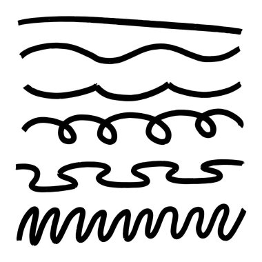 El Yapımı Altı Çizili Vuruş Seti. Grunge marker stilinde vektör vuruşları. 