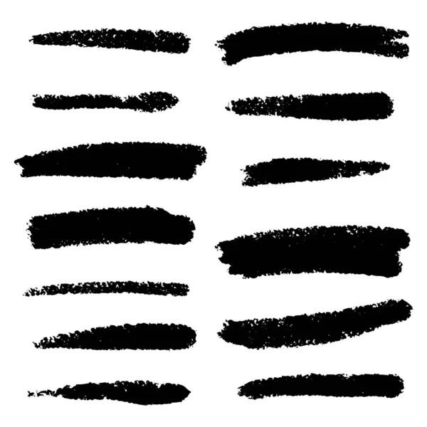 El Yapımı Altı Çizili Vuruş Seti. Grunge marker stilinde vektör vuruşları. 