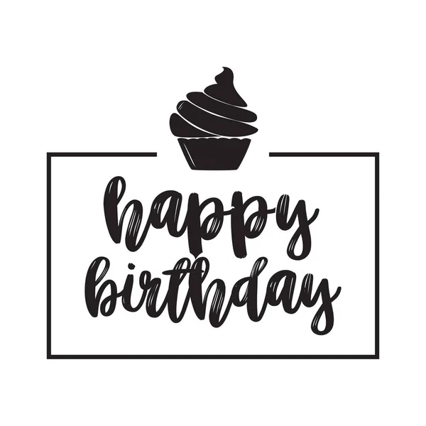 Feliz Cumpleaños Dibujado Mano Doodle Lettering Letras Tipográficas Para Carteles — Vector de stock