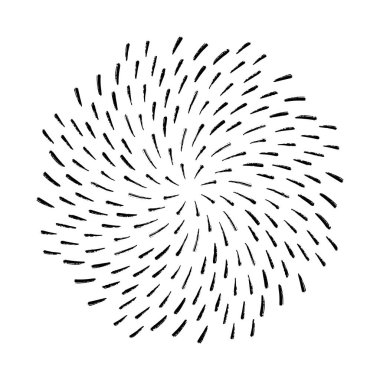 Klasik Güneş patlaması patlaması. El Çizimi Tasarım Grafik Element Havai Fişekleri Siyah Işın Vektörü