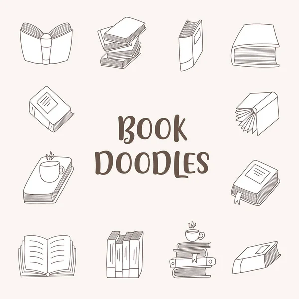 Hand Getekende Boek Doodles — Stockvector