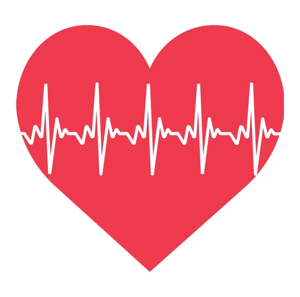Heartbeat Line Heartbeat Vector Illustration — Stock Vector