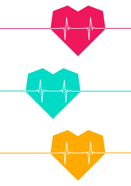 Herzschlaglinie Illustration Des Herzschlagvektors — Stockvektor