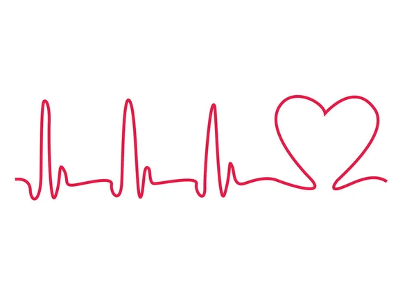 Heartbeat Lijn Heartbeat Vector Illustratie — Stockvector