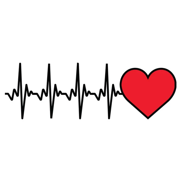 Heartbeat Lijn Heartbeat Vector Illustratie — Stockvector