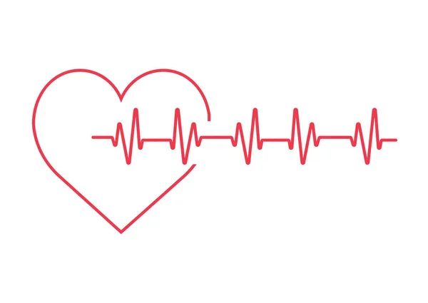 Heartbeat Lijn Heartbeat Vector Illustratie — Stockvector