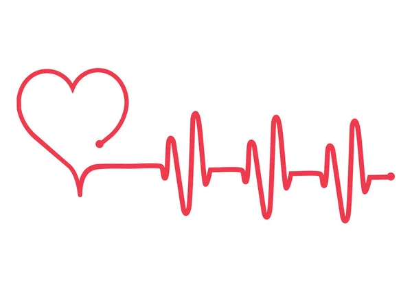 Heartbeat Lijn Heartbeat Vector Illustratie — Stockvector