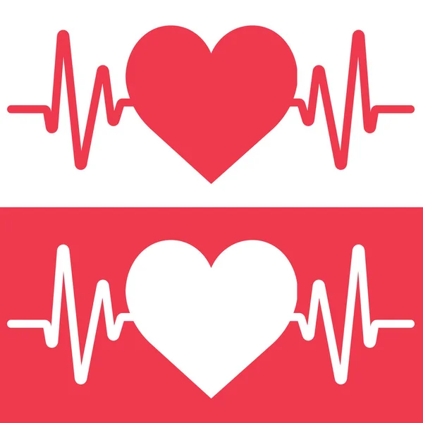 Heartbeat Lijn Heartbeat Vector Illustratie — Stockvector