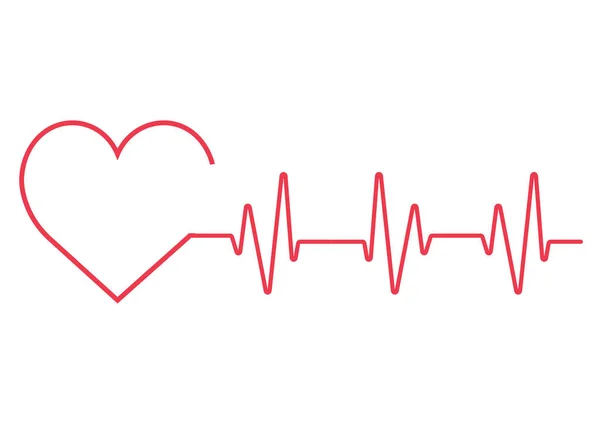 Heartbeat Lijn Heartbeat Vector Illustratie — Stockvector