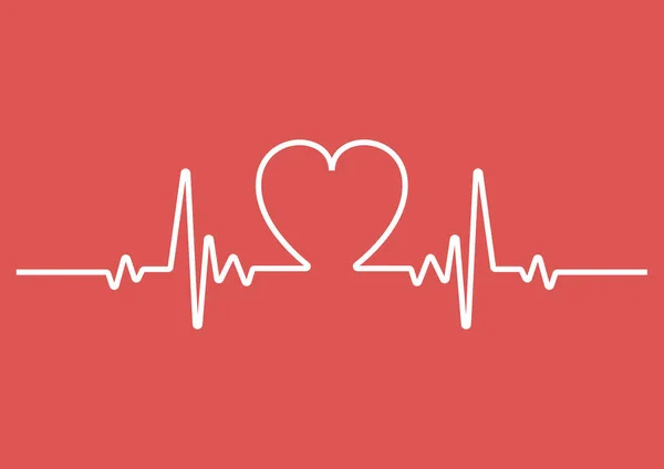 Heartbeat Line Heartbeat Vector Illustration — Stock Vector